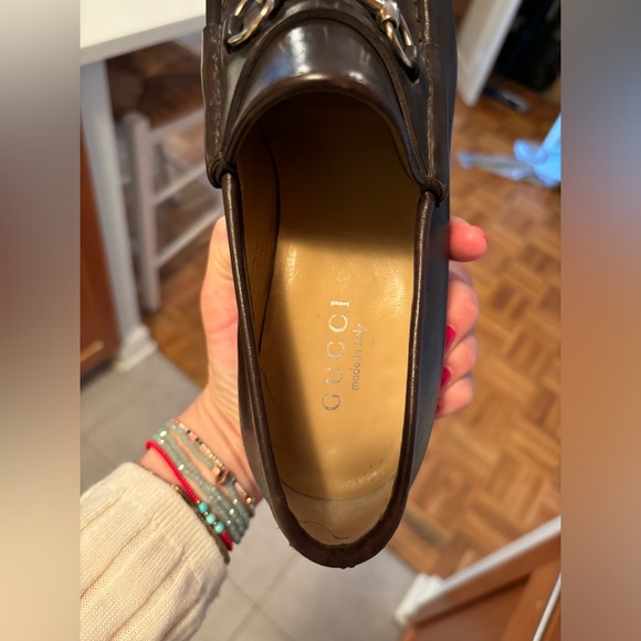 NEW GUCCI WOMEN BROWN LEATHER LOAFERS HORSE BITS SIZE 38 / US 8 (FITS LIKE 7.5) - Picture 2 of 10